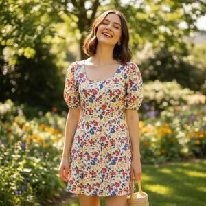 Puff Sleeve Rixo Dress